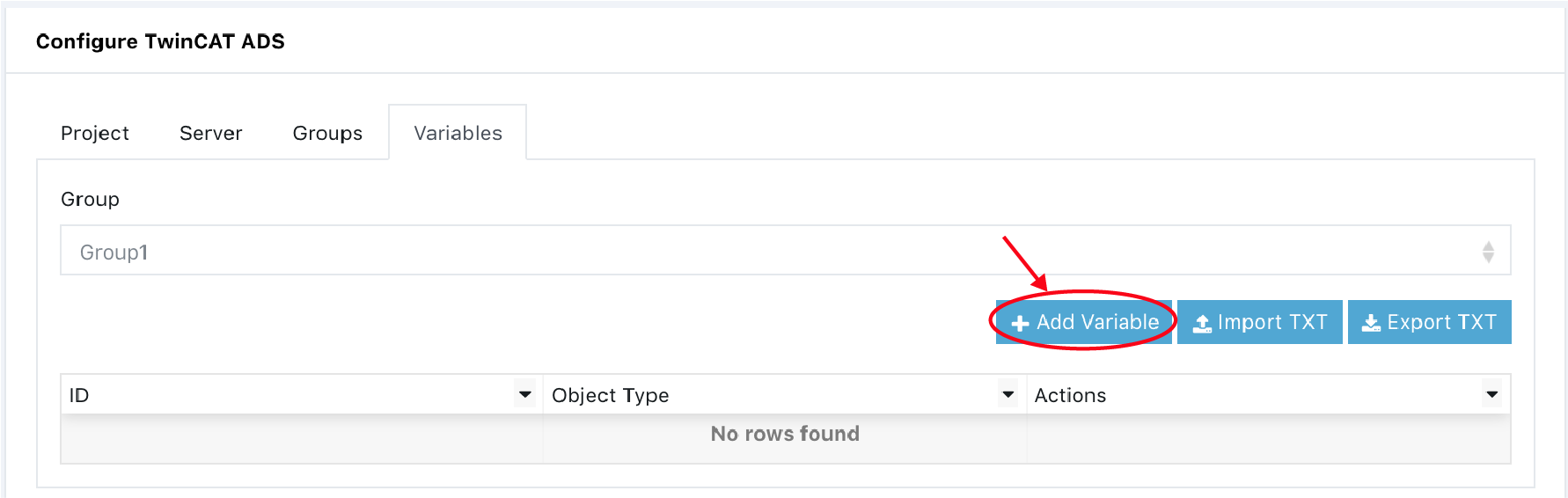Add variables