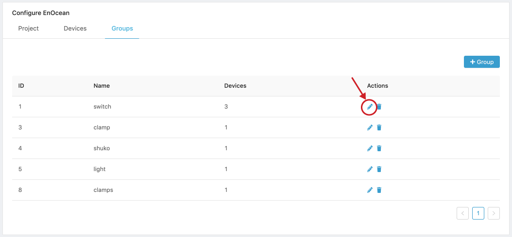 Edit group configuration