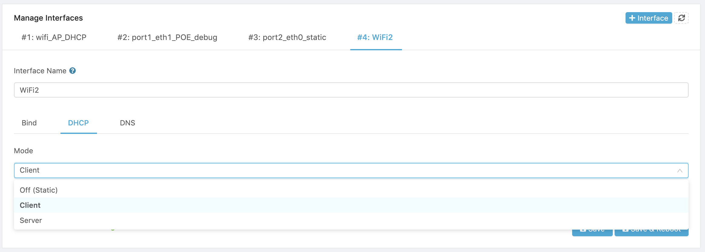 DHCP mode