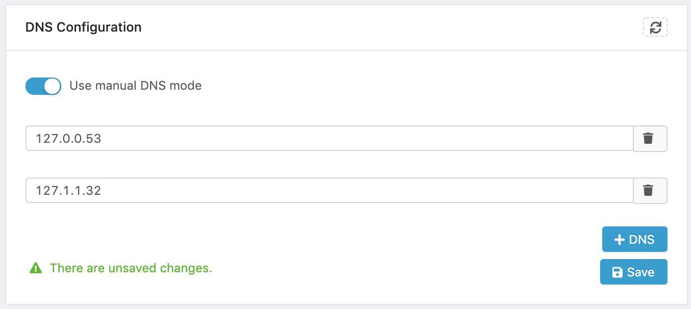 DNS settings