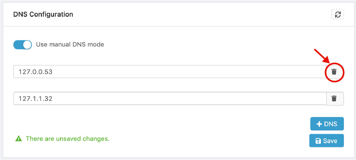 DNS settings