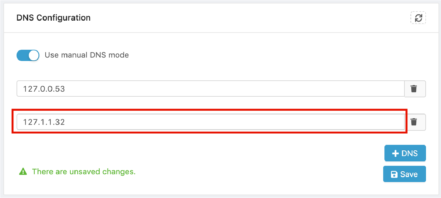 DNS settings