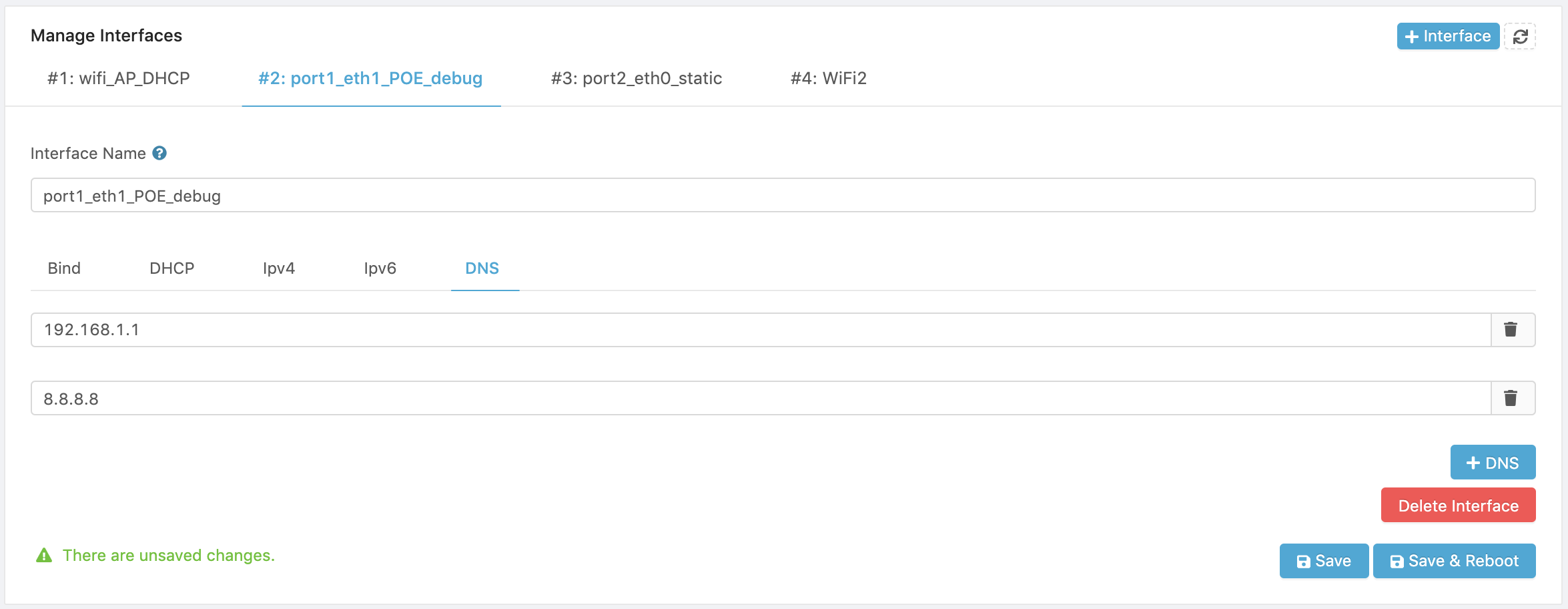 DNS settings