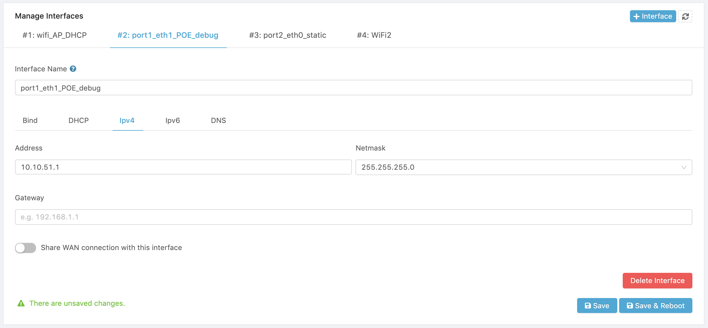 IPv4 settings